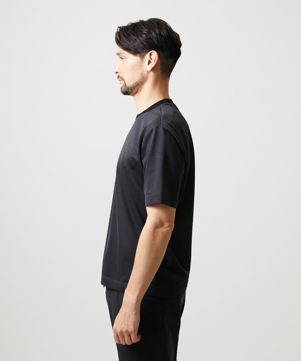 MNKJD63170 MICHEL KLEIN HOMME(ミッシェルクラン オム) 【セットアップ】ジャージークルーネック半袖カットソー ダークグレー