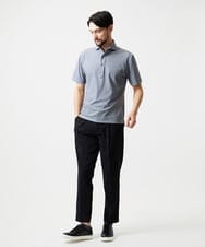 MNKJF70180 MICHEL KLEIN HOMME(ミッシェルクラン オム) 《日本製》チドリ柄半袖ポロシャツ ダークグレー
