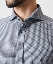 MNKJF70180 MICHEL KLEIN HOMME(ミッシェルクラン オム) 《日本製》チドリ柄半袖ポロシャツ ダークグレー