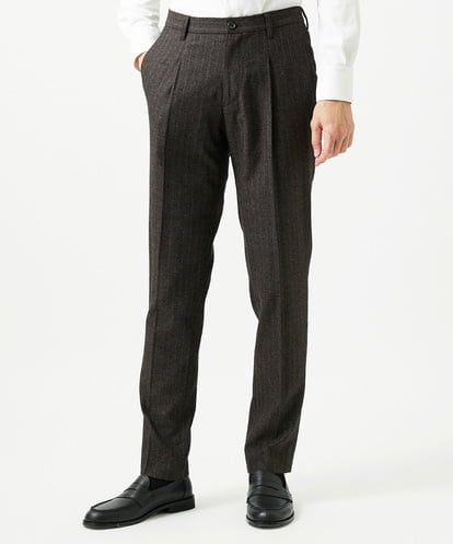 MNLAI53270 MICHEL KLEIN HOMME 【セットアップ】ストライプ柄ウールコットンスラックスパンツ