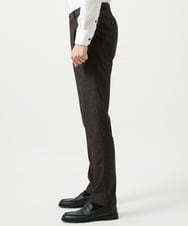 MNLAI53270 MICHEL KLEIN HOMME(ミッシェルクラン オム) 【セットアップ】ストライプ柄ウールコットンスラックスパンツ ブラウン