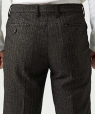 MNLAI53270 MICHEL KLEIN HOMME(ミッシェルクラン オム) 【セットアップ】ストライプ柄ウールコットンスラックスパンツ ブラウン