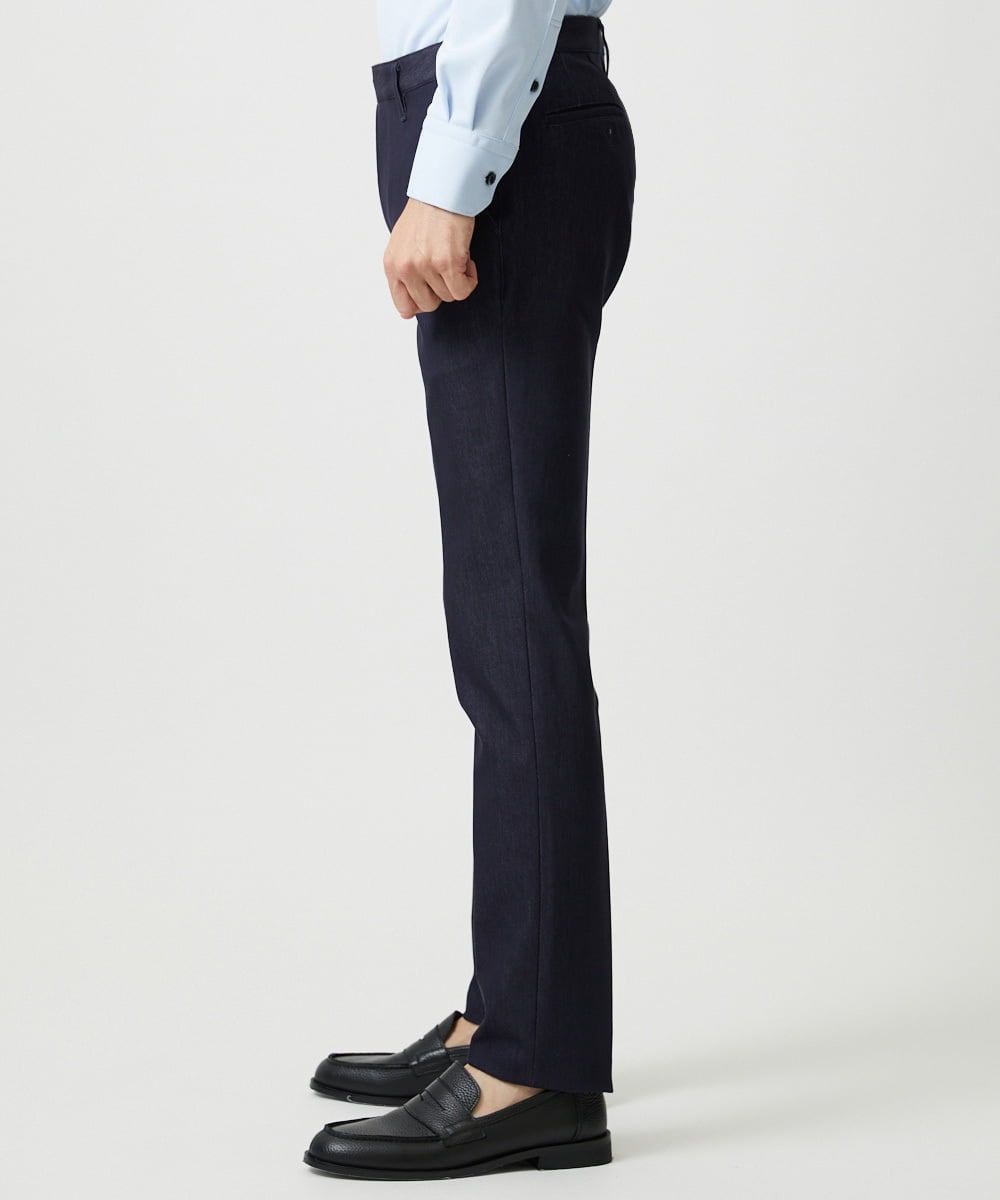 MNLAI55210 MICHEL KLEIN HOMME(ミッシェルクラン オム) 【撥水】プレビアシャンブレースラックスパンツ ネイビー