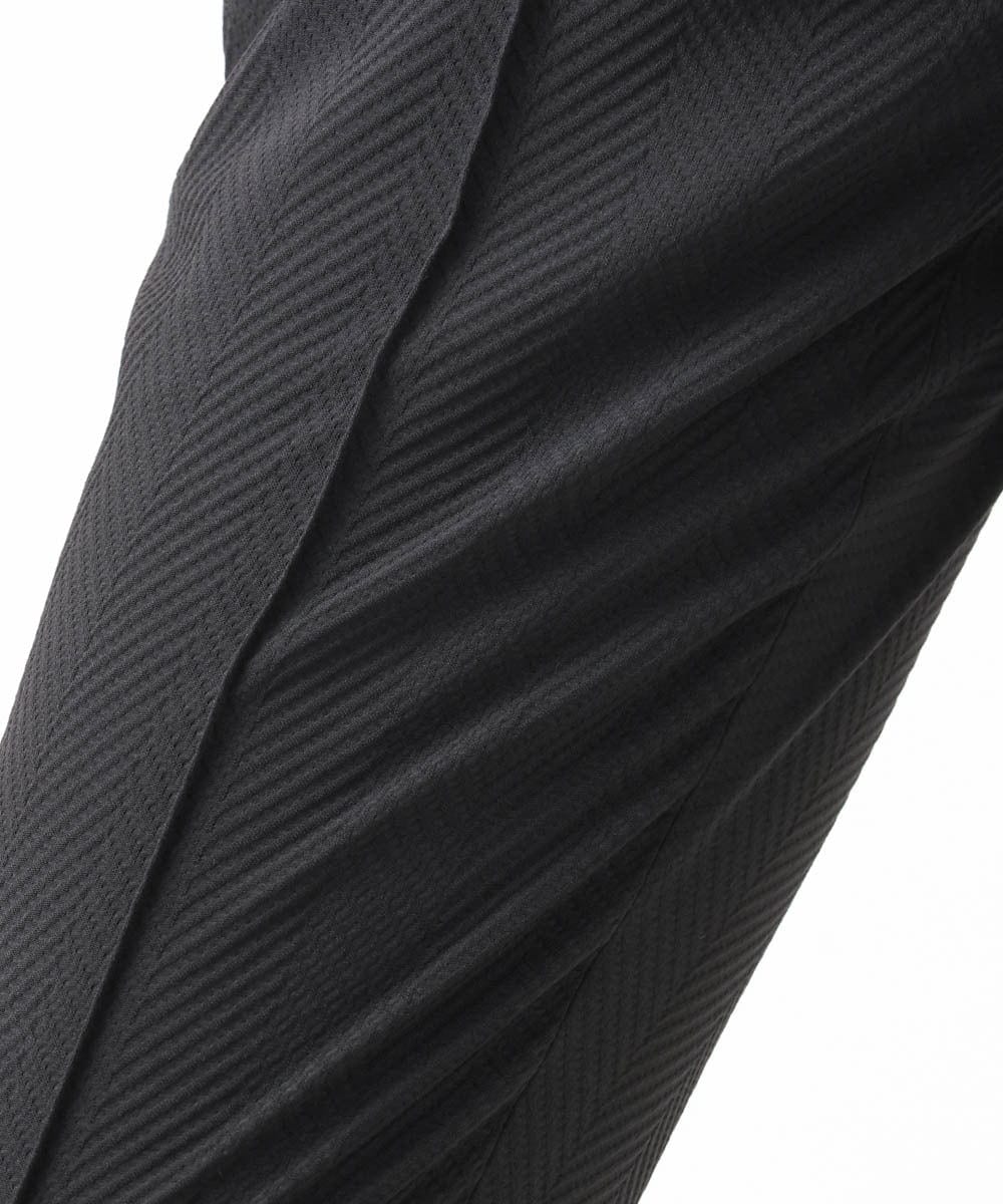 MNLCD51250 MICHEL KLEIN HOMME(ミッシェルクラン オム) 【セットアップ】ビックへリンボンスラックスパンツ ブラック