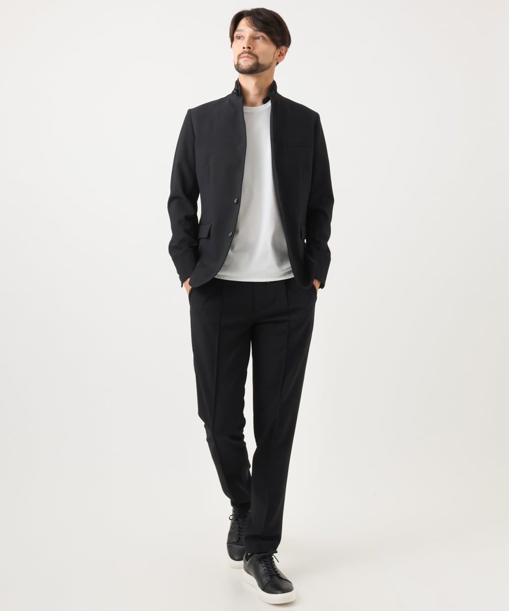 MNLCD51250 MICHEL KLEIN HOMME(ミッシェルクラン オム) 【セットアップ】ビックへリンボンスラックスパンツ ブラック