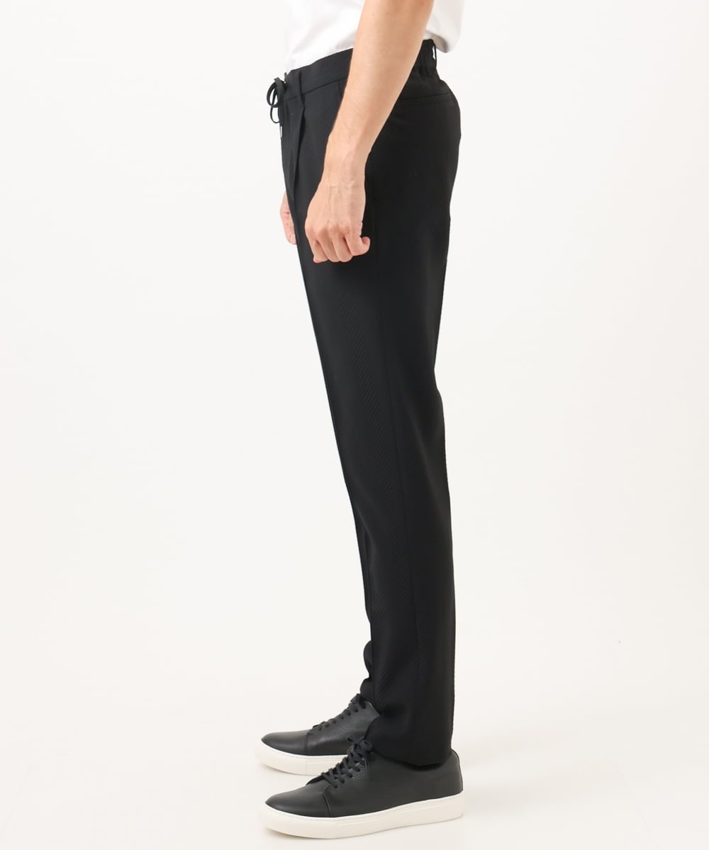 MNLCD51250 MICHEL KLEIN HOMME(ミッシェルクラン オム) 【セットアップ】ビックへリンボンスラックスパンツ ブラック