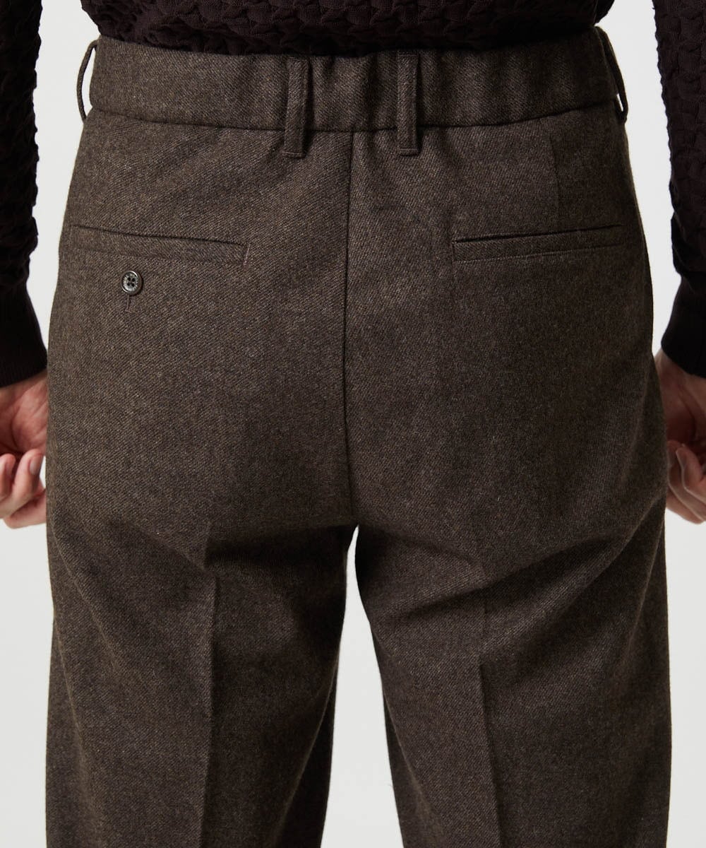 MNLCG60290 MICHEL KLEIN HOMME(ミッシェルクラン オム) ウールワイドスラックスパンツ ブラウン