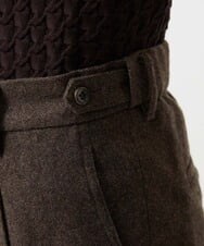 MNLCG60290 MICHEL KLEIN HOMME(ミッシェルクラン オム) ウールワイドスラックスパンツ ブラウン