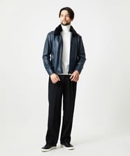 MNLCG60290 MICHEL KLEIN HOMME(ミッシェルクラン オム) ウールワイドスラックスパンツ ブラック