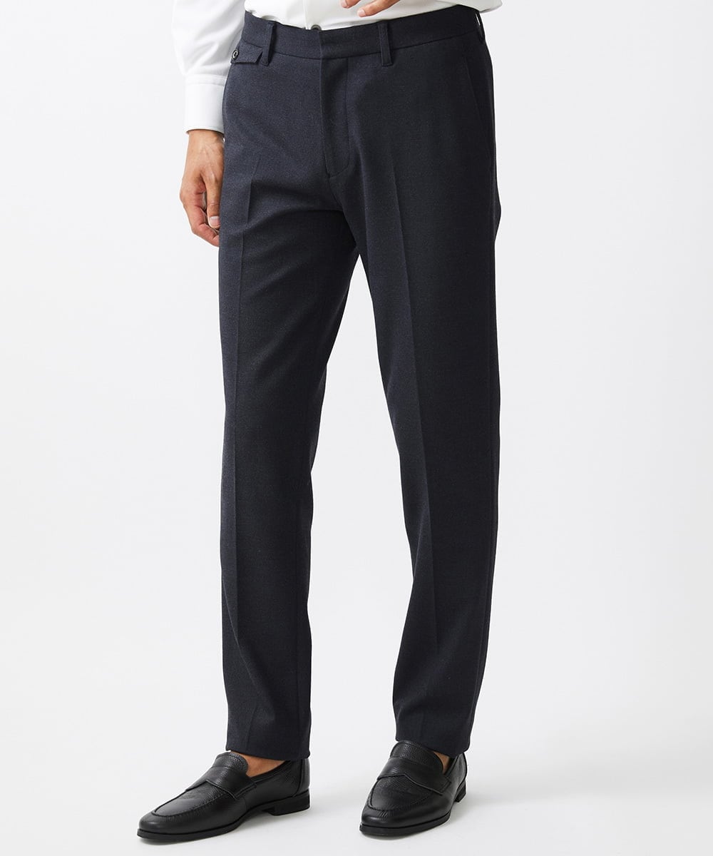 MNLDC09230 MICHEL KLEIN HOMME(ミッシェルクラン オム) ツイード調ストレッチスラックスパンツ セットアップ ネイビー