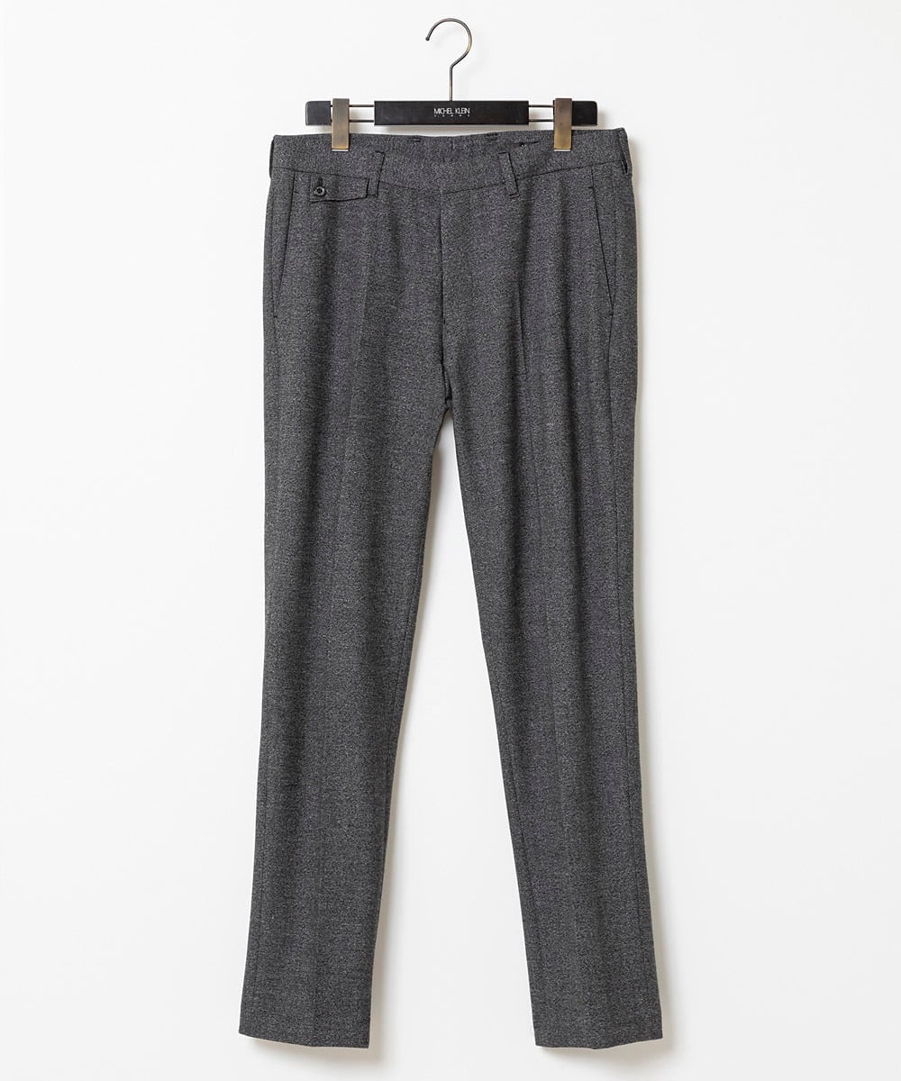 MNLDC09230 MICHEL KLEIN HOMME(ミッシェルクラン オム) ツイード調ストレッチスラックスパンツ セットアップ ダークグレー