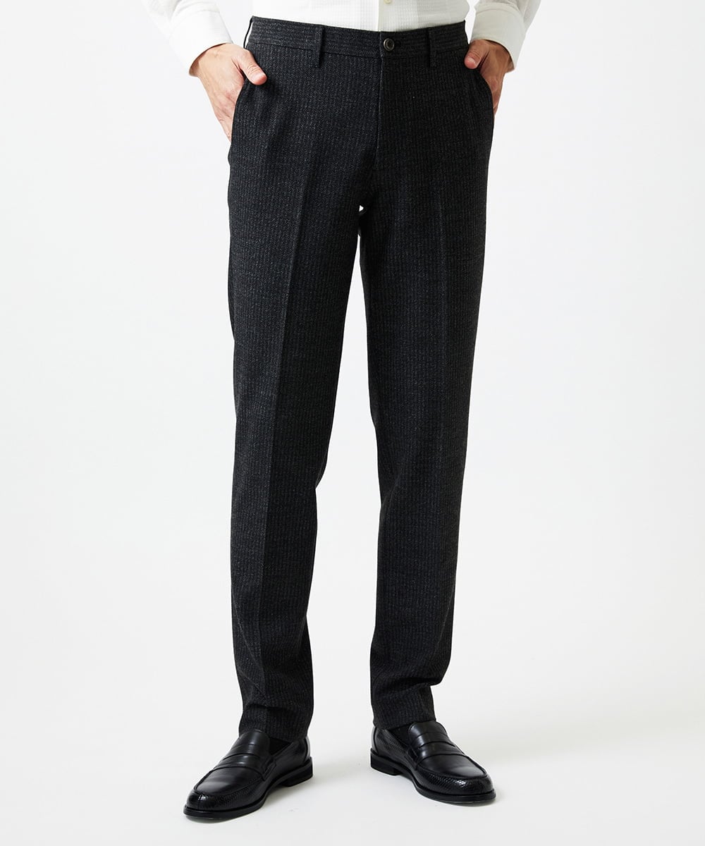 MNLDF05250 MICHEL KLEIN HOMME(ミッシェルクラン オム) ストライプスラックスパンツ ダークグレー