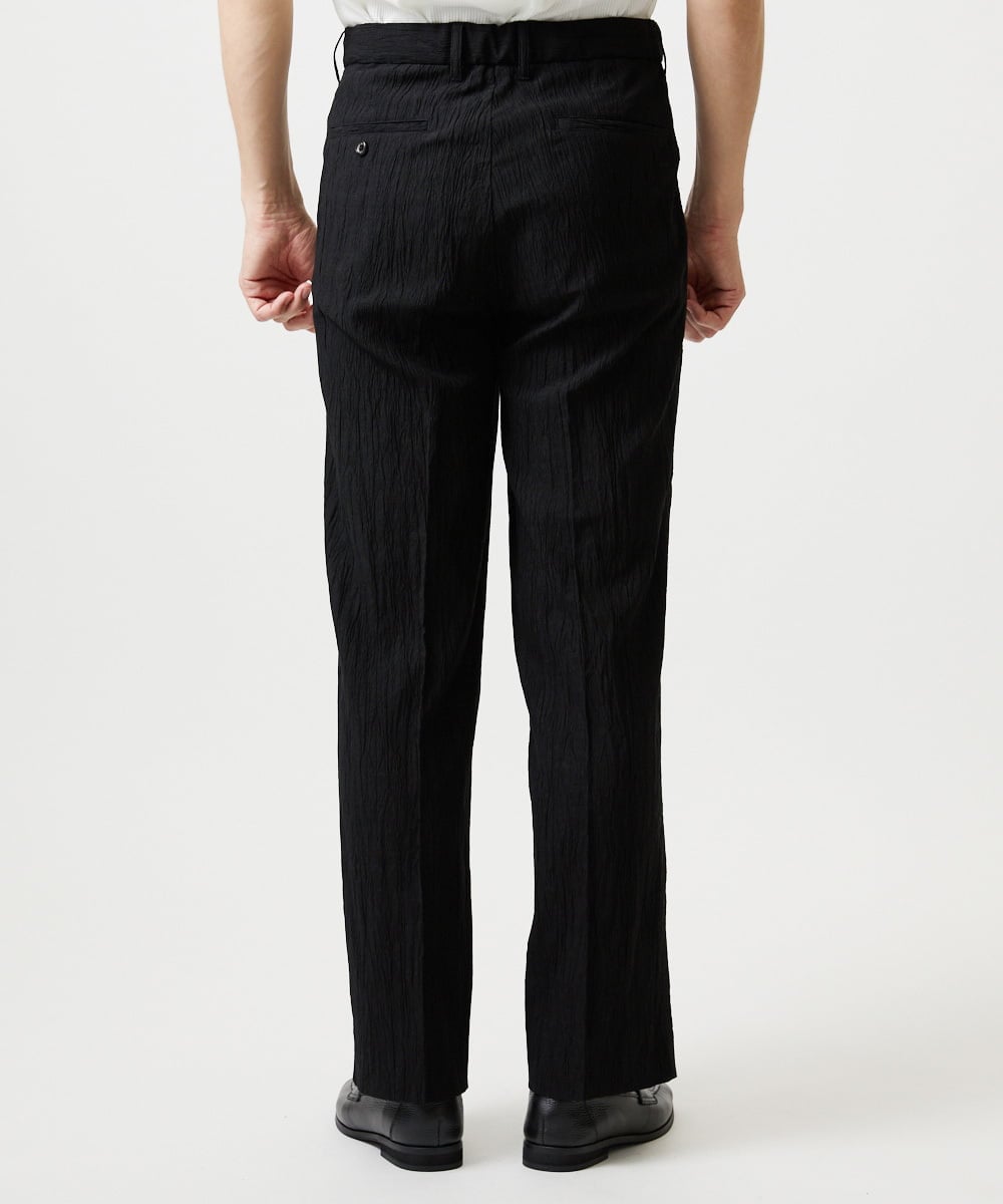 MNLGF72250 MICHEL KLEIN HOMME(ミッシェルクラン オム) 楊柳ワイドスラックスパンツ ブラック