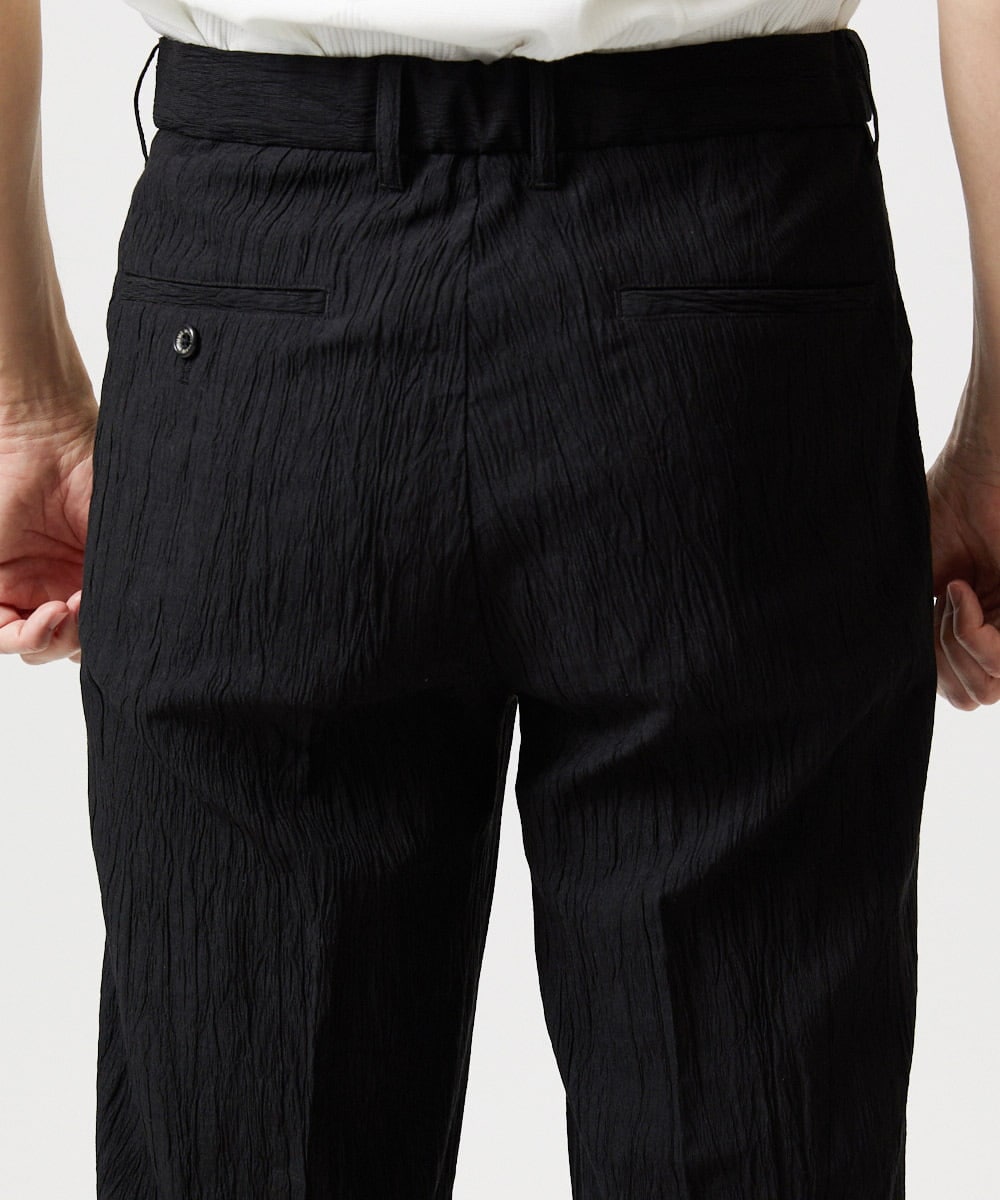 MNLGF72250 MICHEL KLEIN HOMME(ミッシェルクラン オム) 楊柳ワイドスラックスパンツ ブラック