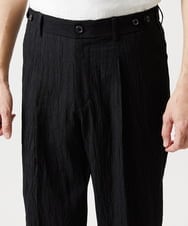MNLGF72250 MICHEL KLEIN HOMME(ミッシェルクラン オム) 楊柳ワイドスラックスパンツ ブラック