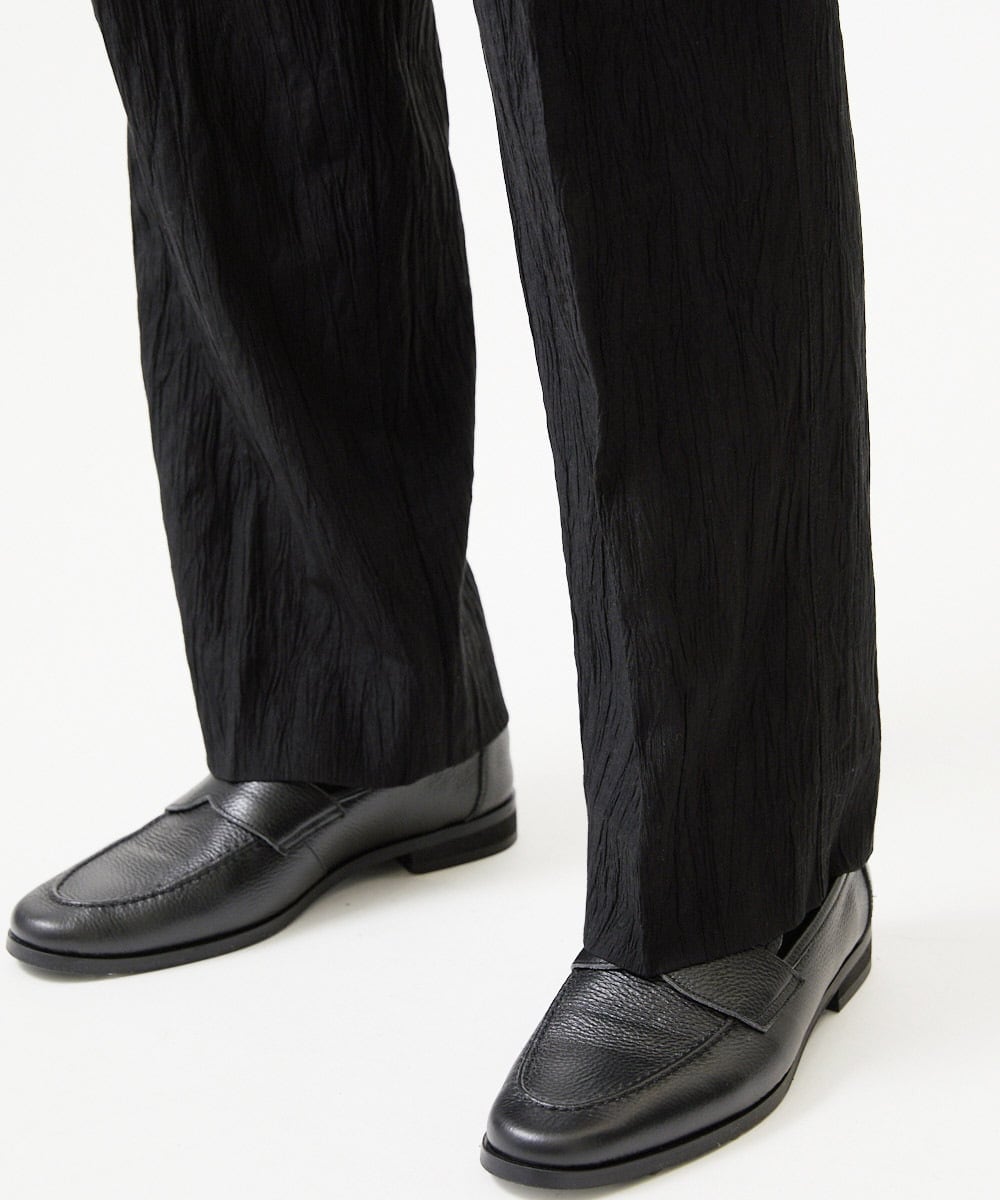 MNLGF72250 MICHEL KLEIN HOMME(ミッシェルクラン オム) 楊柳ワイドスラックスパンツ ブラック