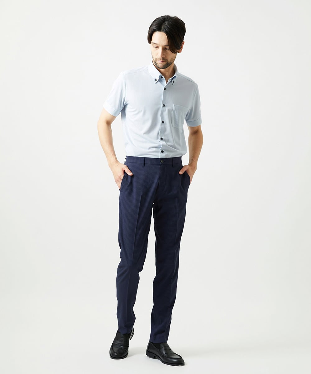MNLJF09200 MICHEL KLEIN HOMME(ミッシェルクラン オム) 【セットアップ】サッカースラックスパンツ ネイビー