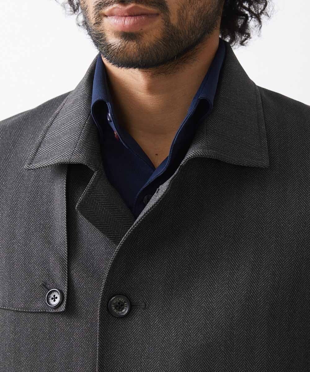 MNUAA01530 MICHEL KLEIN HOMME(ミッシェルクラン オム) ウール調スタンドカラーショートコート ダークグレー