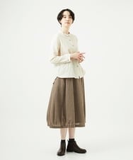 NGBAE23230 GIANNI LO GIUDICE(ジャンニ ロ ジュディチェ) [洗える]シャーリング起毛ブラウス アイボリー