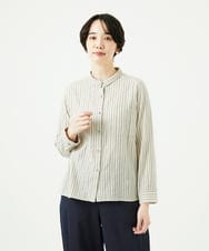 NGBAE23230 GIANNI LO GIUDICE(ジャンニ ロ ジュディチェ) [洗える]シャーリング起毛ブラウス ベージュ