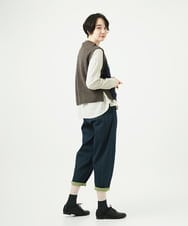 NGBAE23230 GIANNI LO GIUDICE(ジャンニ ロ ジュディチェ) [洗える]シャーリング起毛ブラウス ベージュ