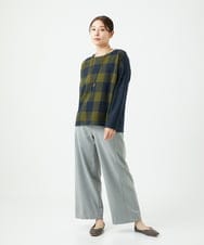 NGBAF16290 GIANNI LO GIUDICE(ジャンニ ロ ジュディチェ) [日本製]リファインガーゼブロックチェックプルオーバー イエロー