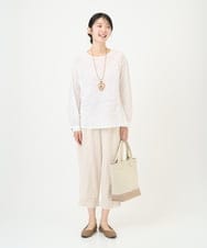 NGBEF19210 GIANNI LO GIUDICE(ジャンニ ロ ジュディチェ) [洗える・日本製]シャーリングシャンブレーブラウス ネイビー
