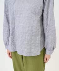 NGBEF19210 GIANNI LO GIUDICE(ジャンニ ロ ジュディチェ) [洗える・日本製]シャーリングシャンブレーブラウス ネイビー