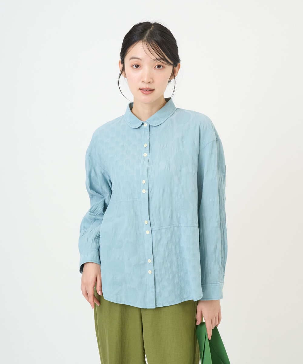 NGBGD32330 GIANNI LO GIUDICE(ジャンニ ロ ジュディチェ) [洗える]シャドーボイルドット前開きブラウス イエロー