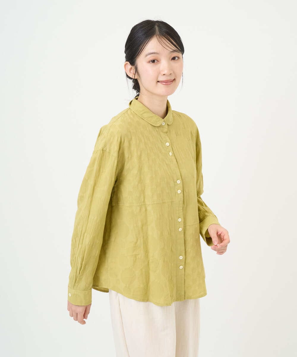 NGBGD32330 GIANNI LO GIUDICE(ジャンニ ロ ジュディチェ) [洗える]シャドーボイルドット前開きブラウス イエロー