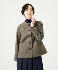 NGDAD02390 GIANNI LO GIUDICE(ジャンニ ロ ジュディチェ) [洗える]コットンタイプライターショートジャケット カーキ