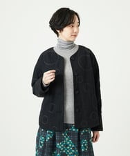 NGDAE20450 GIANNI LO GIUDICE(ジャンニ ロ ジュディチェ) ドットキルトノーカラージャケット ブラック