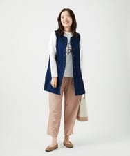 NGDEF15330 GIANNI LO GIUDICE(ジャンニ ロ ジュディチェ) [洗える]二重織ガーゼデニム製品染めジレ ネイビー