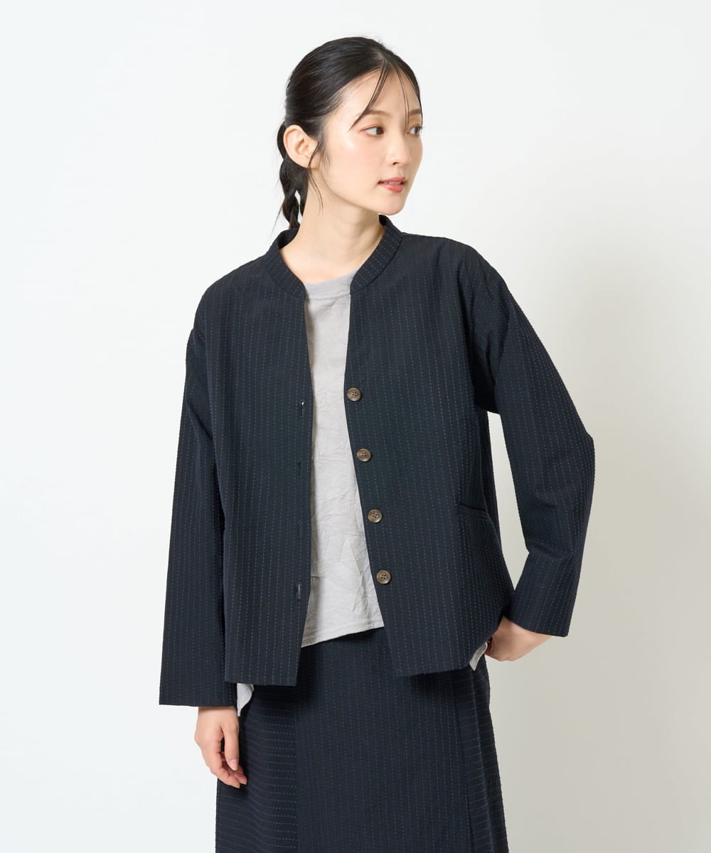 NGDJD11430 GIANNI LO GIUDICE [日本製]ウールステッチストライプジャケット