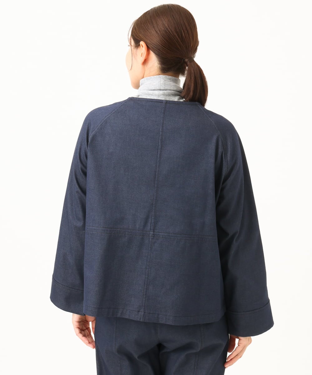 NGDJD14390 GIANNI LO GIUDICE(ジャンニ ロ ジュディチェ) [洗える]デニムライクシャンブレージャケット ネイビー