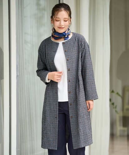 NGEJD19390 GIANNI LO GIUDICE [洗える・日本製]コットンウールギンガムチェックシャツワンピース