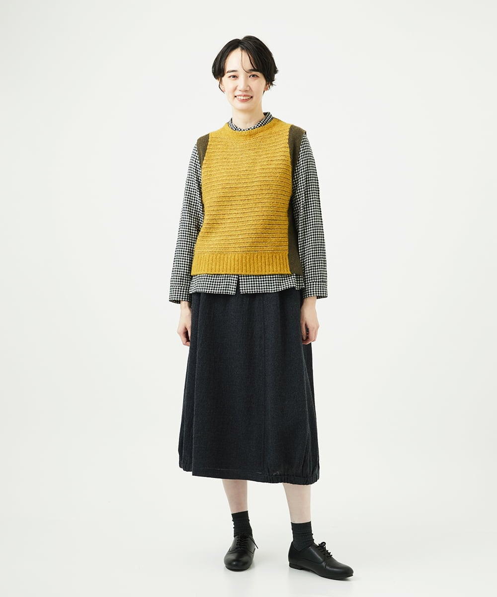 NGFAE35250 GIANNI LO GIUDICE(ジャンニ ロ ジュディチェ) [洗える]ＭＥＥＴニットベスト イエロー