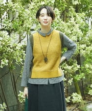 NGFAE35250 GIANNI LO GIUDICE(ジャンニ ロ ジュディチェ) [洗える]ＭＥＥＴニットベスト イエロー