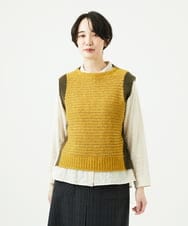 NGFAE35250 GIANNI LO GIUDICE(ジャンニ ロ ジュディチェ) [洗える]ＭＥＥＴニットベスト イエロー
