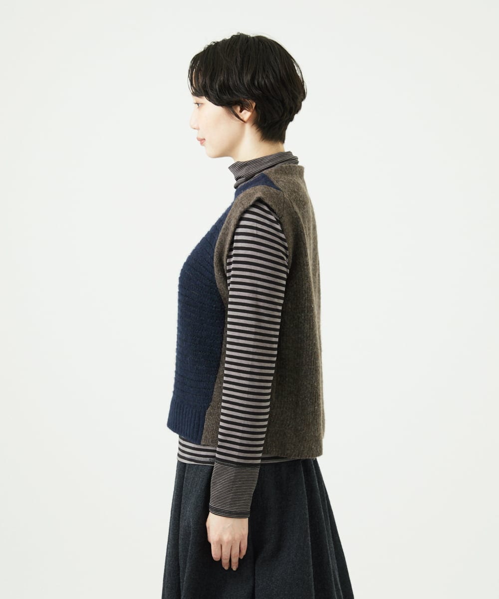 NGFAE35250 GIANNI LO GIUDICE(ジャンニ ロ ジュディチェ) [洗える]ＭＥＥＴニットベスト ネイビー