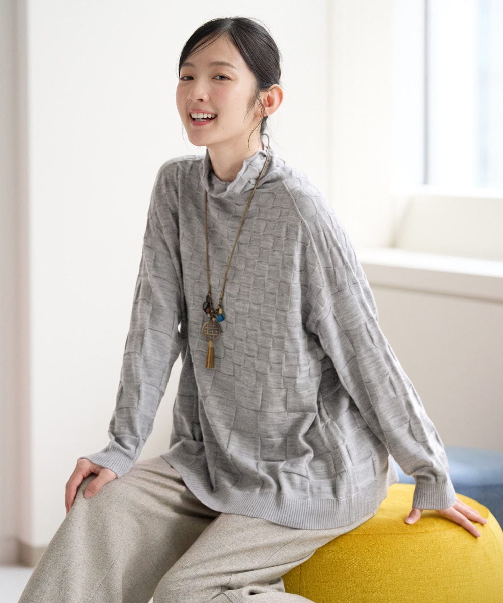 NGFAH46270 GIANNI LO GIUDICE エクストラファインウールブロックチェックニット