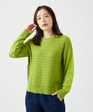 NGFED11260 GIANNI LO GIUDICE(ジャンニ ロ ジュディチェ) [洗える]コットン杢ニット ライトグリーン