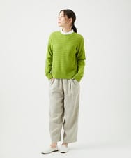 NGFED11260 GIANNI LO GIUDICE(ジャンニ ロ ジュディチェ) [洗える]コットン杢ニット ライトグリーン