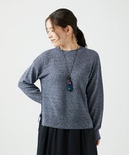 NGFED11260 GIANNI LO GIUDICE(ジャンニ ロ ジュディチェ) [洗える]コットン杢ニット ネイビー