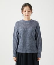 NGFED11260 GIANNI LO GIUDICE(ジャンニ ロ ジュディチェ) [洗える]コットン杢ニット ネイビー