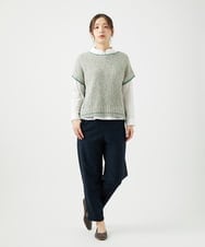 NGFED12270 GIANNI LO GIUDICE(ジャンニ ロ ジュディチェ) [洗える]綿麻ニットベスト グリーン