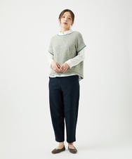NGFED12270 GIANNI LO GIUDICE(ジャンニ ロ ジュディチェ) [洗える]綿麻ニットベスト グリーン