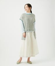 NGFED12270 GIANNI LO GIUDICE(ジャンニ ロ ジュディチェ) [洗える]綿麻ニットベスト グリーン