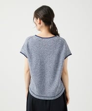 NGFED12270 GIANNI LO GIUDICE(ジャンニ ロ ジュディチェ) [洗える]綿麻ニットベスト ブルー