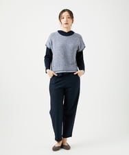 NGFED12270 GIANNI LO GIUDICE(ジャンニ ロ ジュディチェ) [洗える]綿麻ニットベスト ブルー